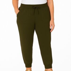 Zac & Rachel Olive Green Jogger Pants - Size 2X